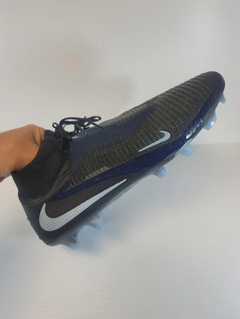 NEW Sz 12 Nike Phantom 6 High Elite Shadow Pack FG Cleats Black Blue HJ2147-003